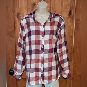 Croft & Barrow‎ Purple Plaid Shirt